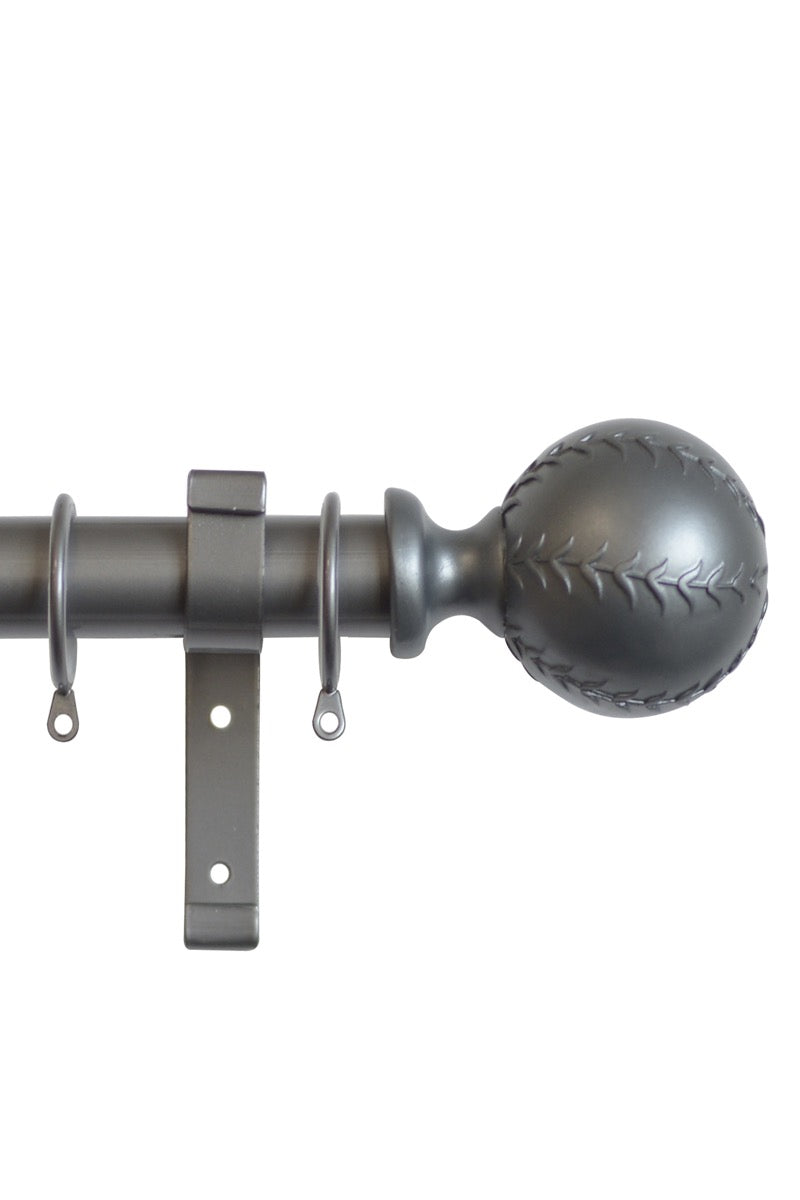 Laura Ashley Swirl 28mm Metal Curtain Pole, Grey (Clearance)