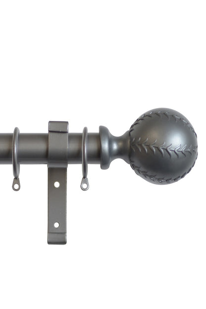 Laura Ashley Swirl 28mm Metal Curtain Pole, Grey (Clearance)