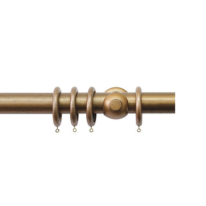 Jones Grande 63mm Wooden Curtain Pole, Antique Gold