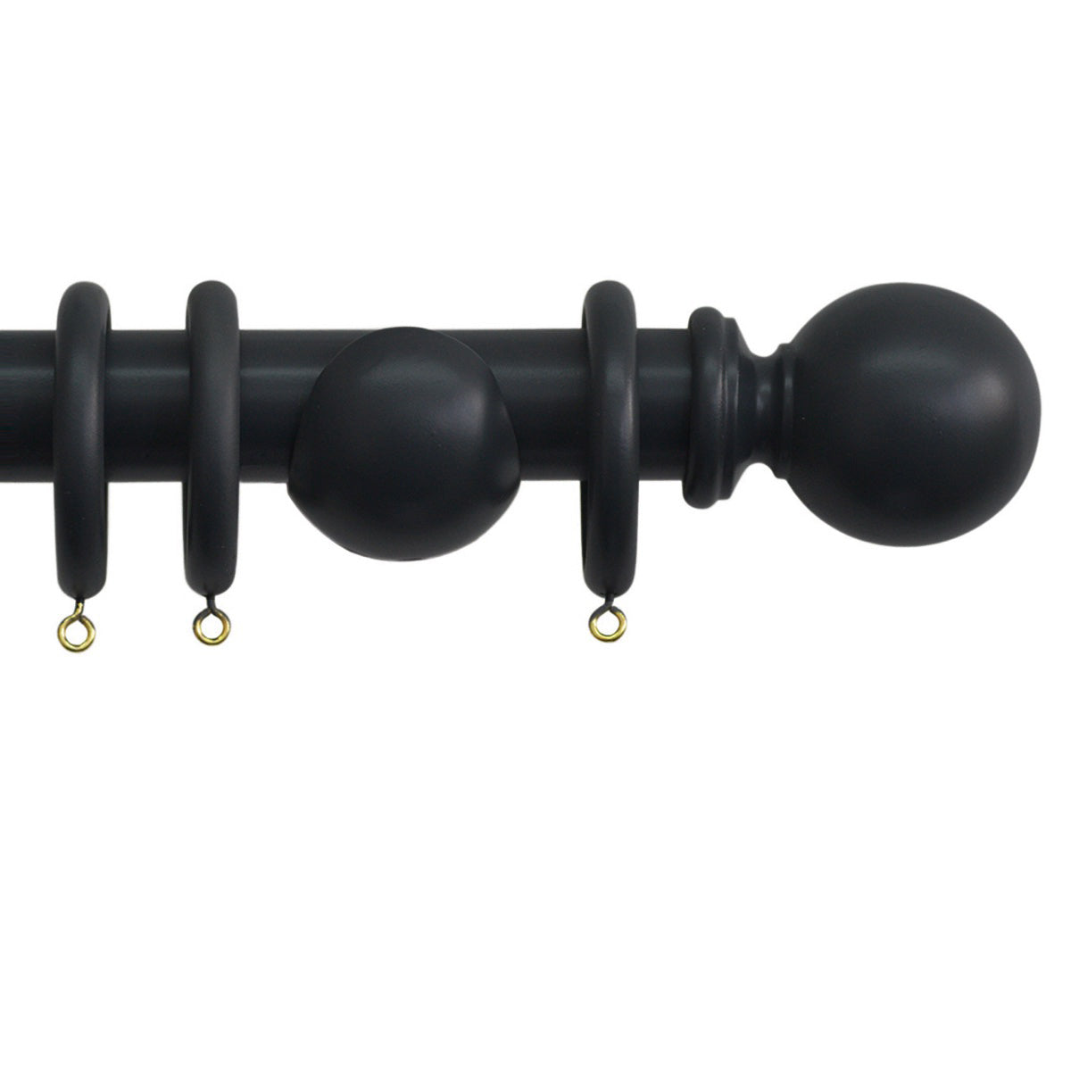 Jones Shore 35mm Wooden Curtain Pole, Black