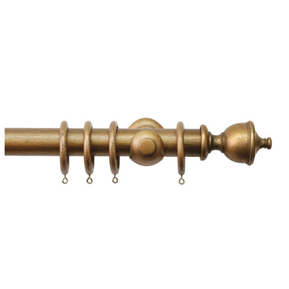 Jones Hardwick 40mm Wooden Curtain Pole, Antique Gold