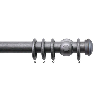 Jones Florentine 48mm Wooden Curtain Pole, Pewter