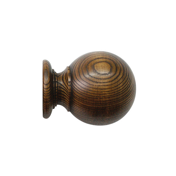 Jones Oakham 50mm Wooden Curtain Pole, Medium Oak