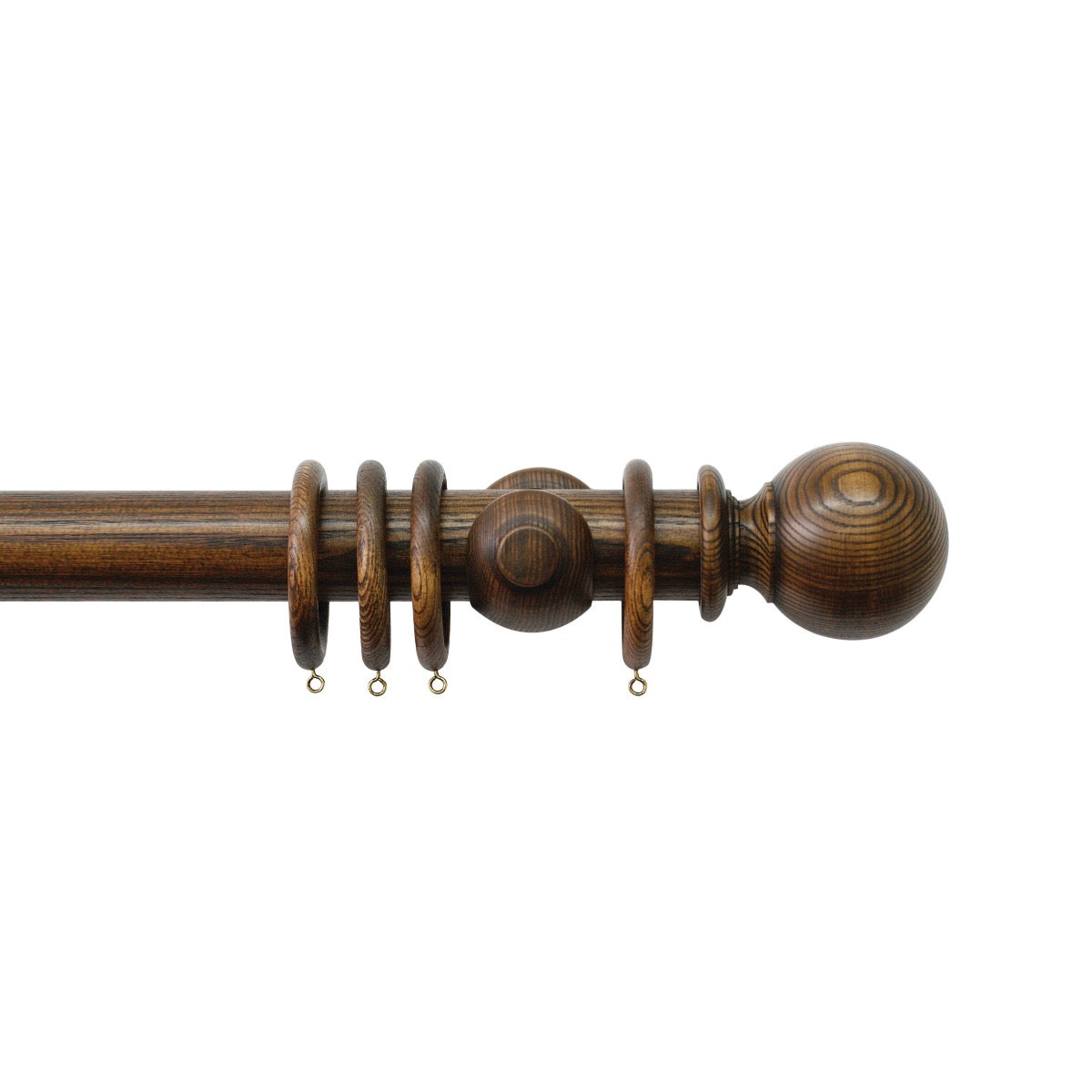Jones Oakham 50mm Wooden Curtain Pole, Medium Oak
