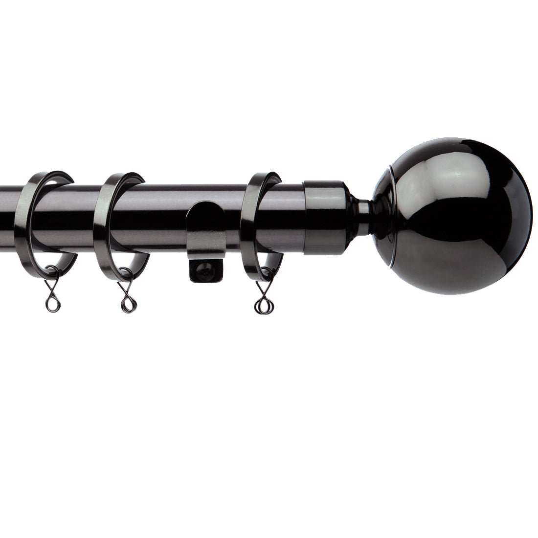 Jones Cosmos 28mm Metal Curtain Pole, Black Nickel (Clearance)