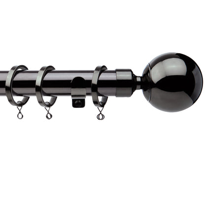 Jones Cosmos 28mm Metal Curtain Pole, Black Nickel (Clearance)