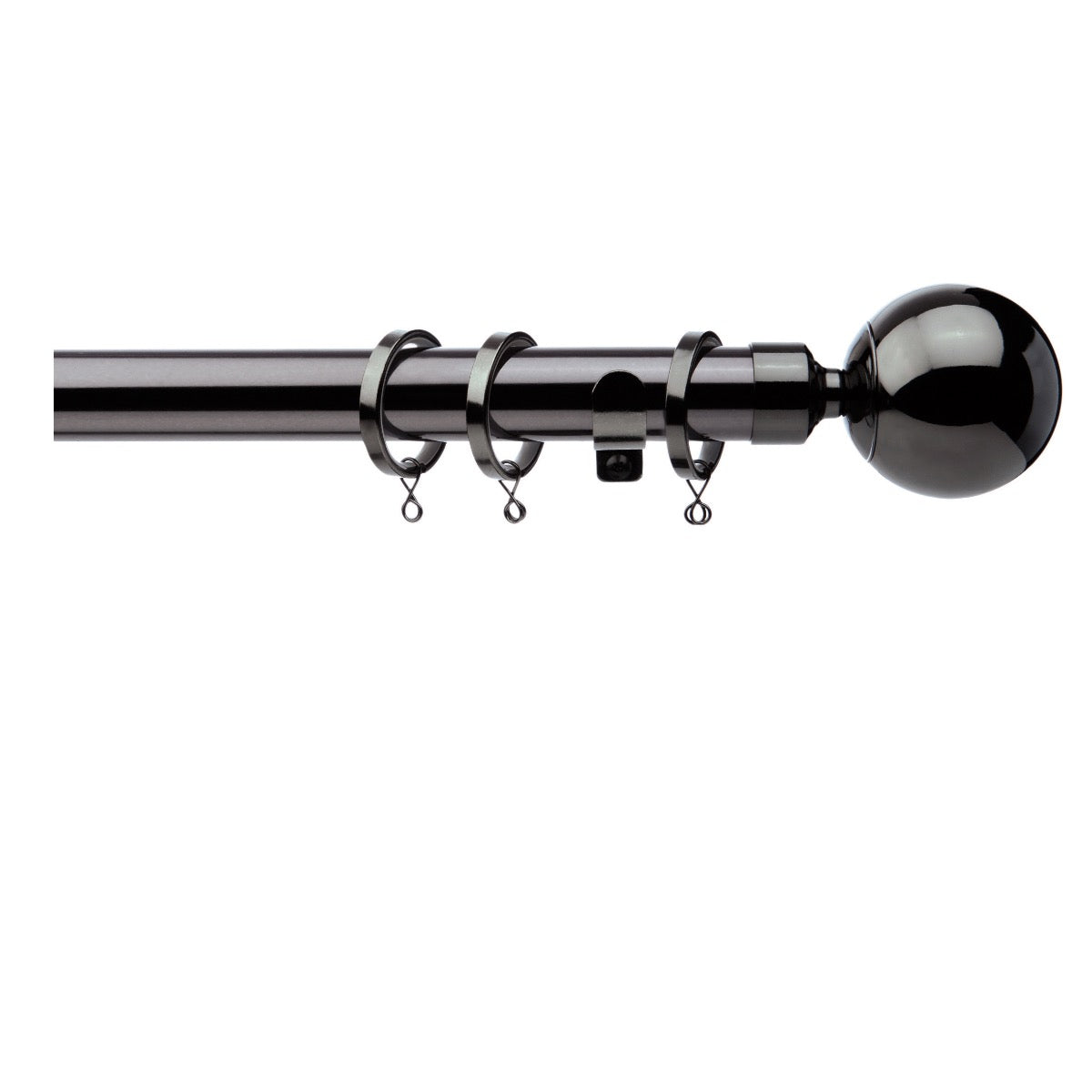 Jones Cosmos 28mm Metal Curtain Pole, Black Nickel (Clearance)