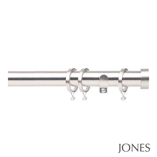 Jones Astra 28mm Metal Curtain Pole, Matt Nickel