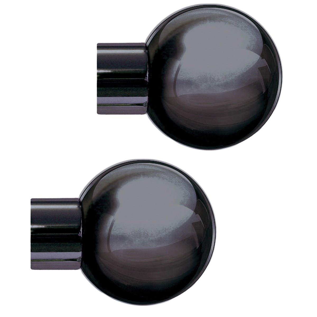 Jones Strand 35mm Metal Eyelet Curtain Pole, Black Nickel