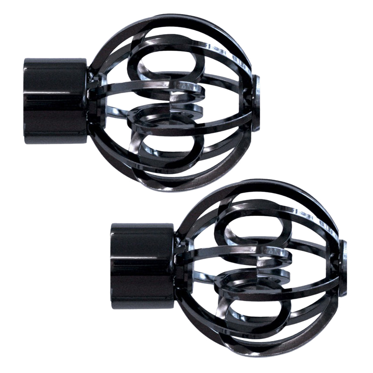 Jones Strand 35mm Acrylic Curtain Pole, Black Nickel