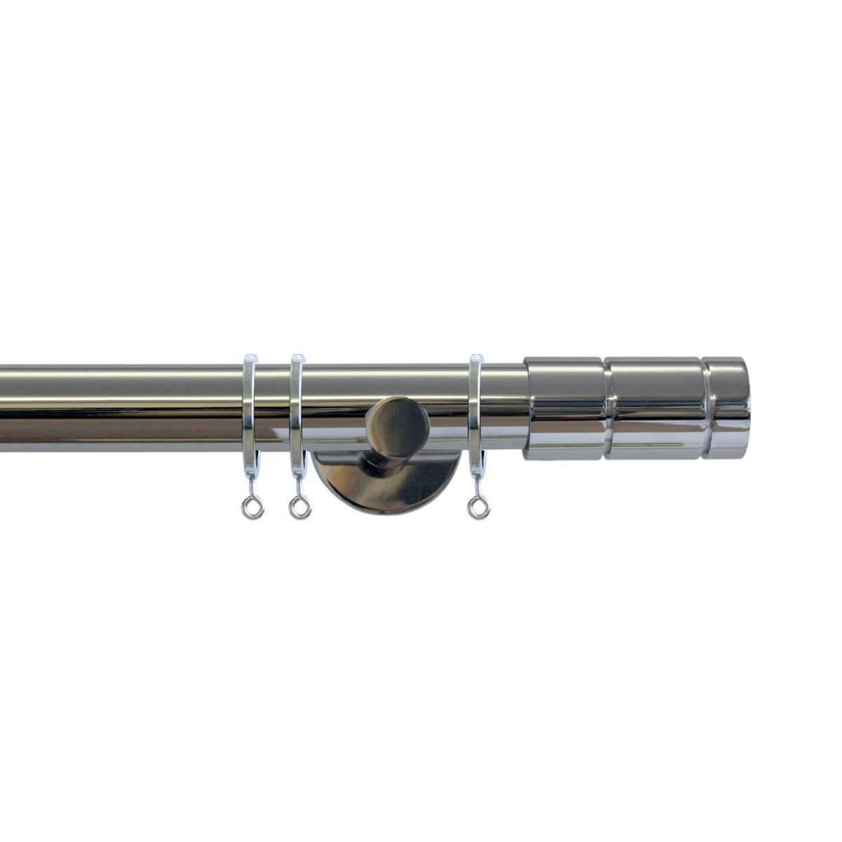 Jones Strand 35mm Cylinder Finials, Chrome (Pair, Clearance)