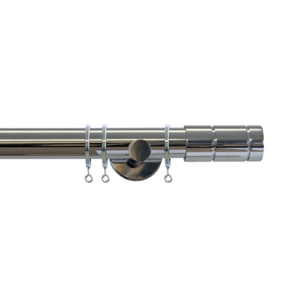 Jones Strand 35mm Cylinder Finials, Chrome (Pair, Clearance)
