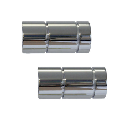 Jones Strand 35mm Cylinder Finials, Chrome (Pair, Clearance)