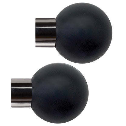 Jones Strand 35mm Metal Eyelet Curtain Pole, Black Nickel