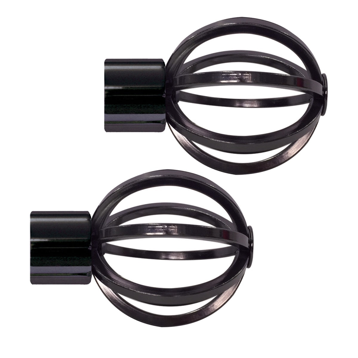 Jones Strand 35mm Metal Eyelet Curtain Pole, Black Nickel