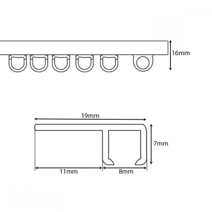 Jones Slim Top Fix Curtain Track
