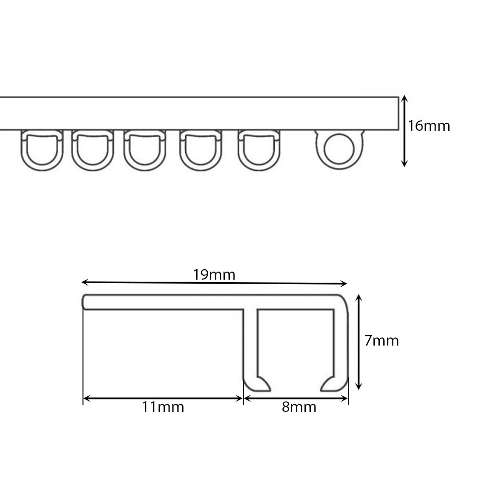 Jones Slim Top Fix Curtain Track