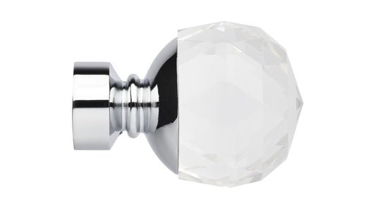 Hallis Neo 28mm Faceted Ball finial, Chrome