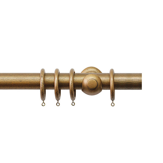 Jones Hardwick 40mm Wooden Curtain Pole, Antique Gold