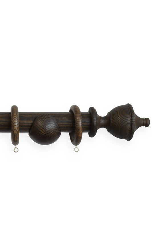 Laura Ashley Haywood 35mm Wooden Curtain Pole, Dark Chestnut