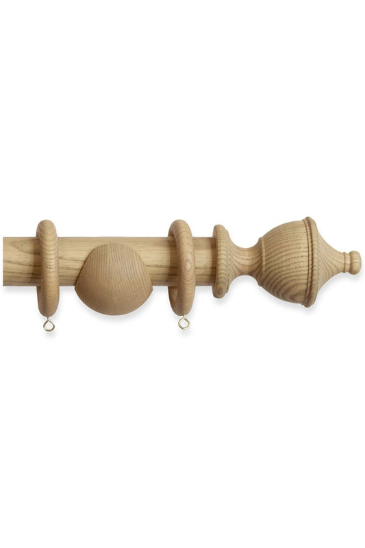 Laura Ashley Haywood 35mm Wooden Curtain Pole, Washed Oak