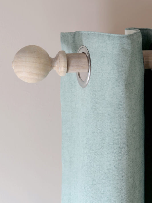 Laura Ashley Mitchell 28mm Wooden Eyelet Curtain Pole, Washed White