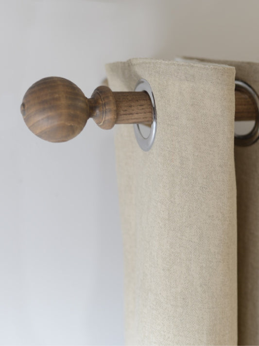 Laura Ashley Mitchell 28mm Wooden Eyelet Curtain Pole, Light Chestnut
