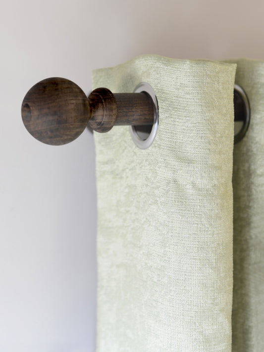 Laura Ashley Mitchell 28mm Wooden Eyelet Curtain Pole, Dark Chestnut