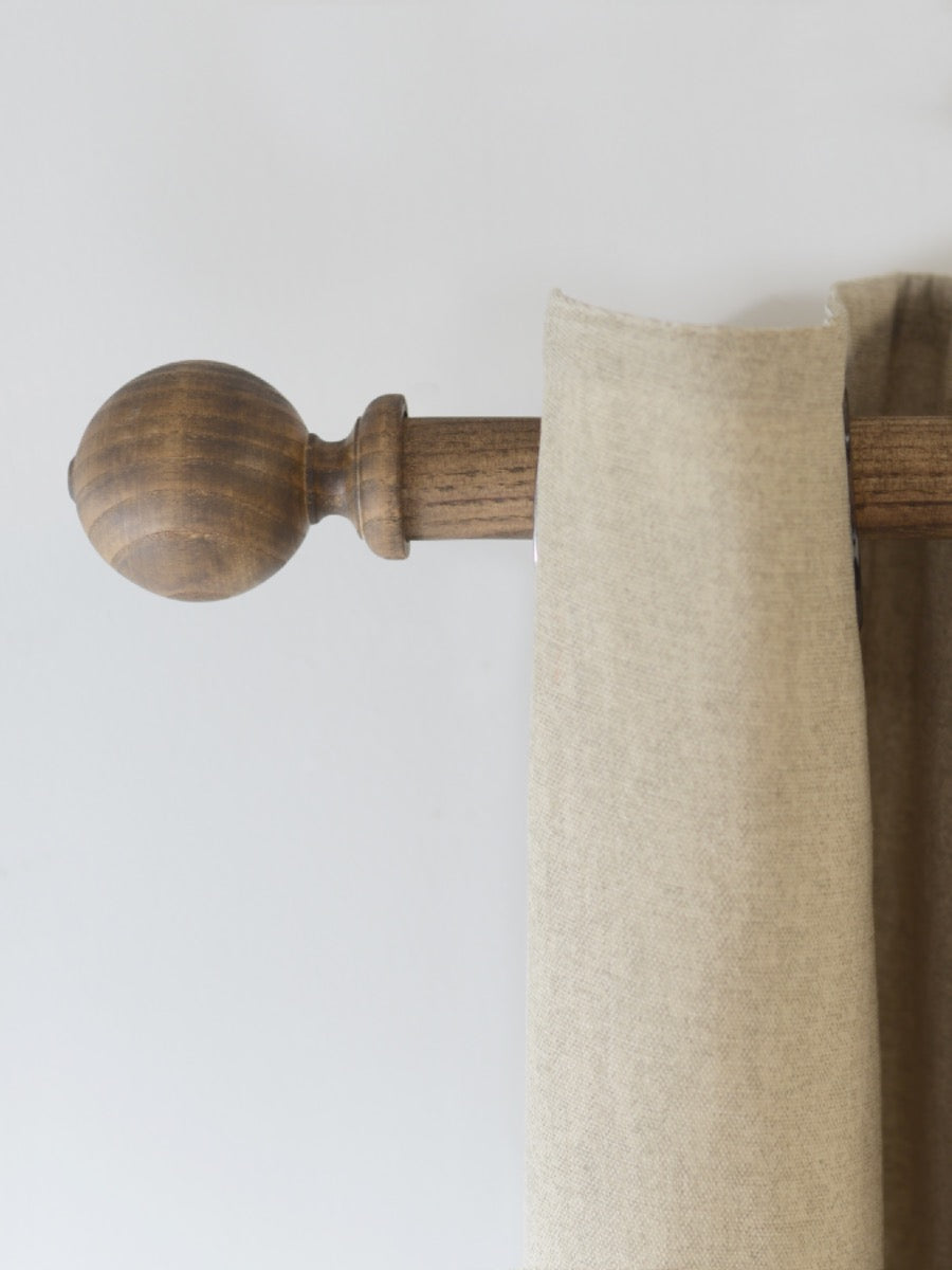 Laura Ashley Mitchell 28mm Wooden Eyelet Curtain Pole, Light Chestnut