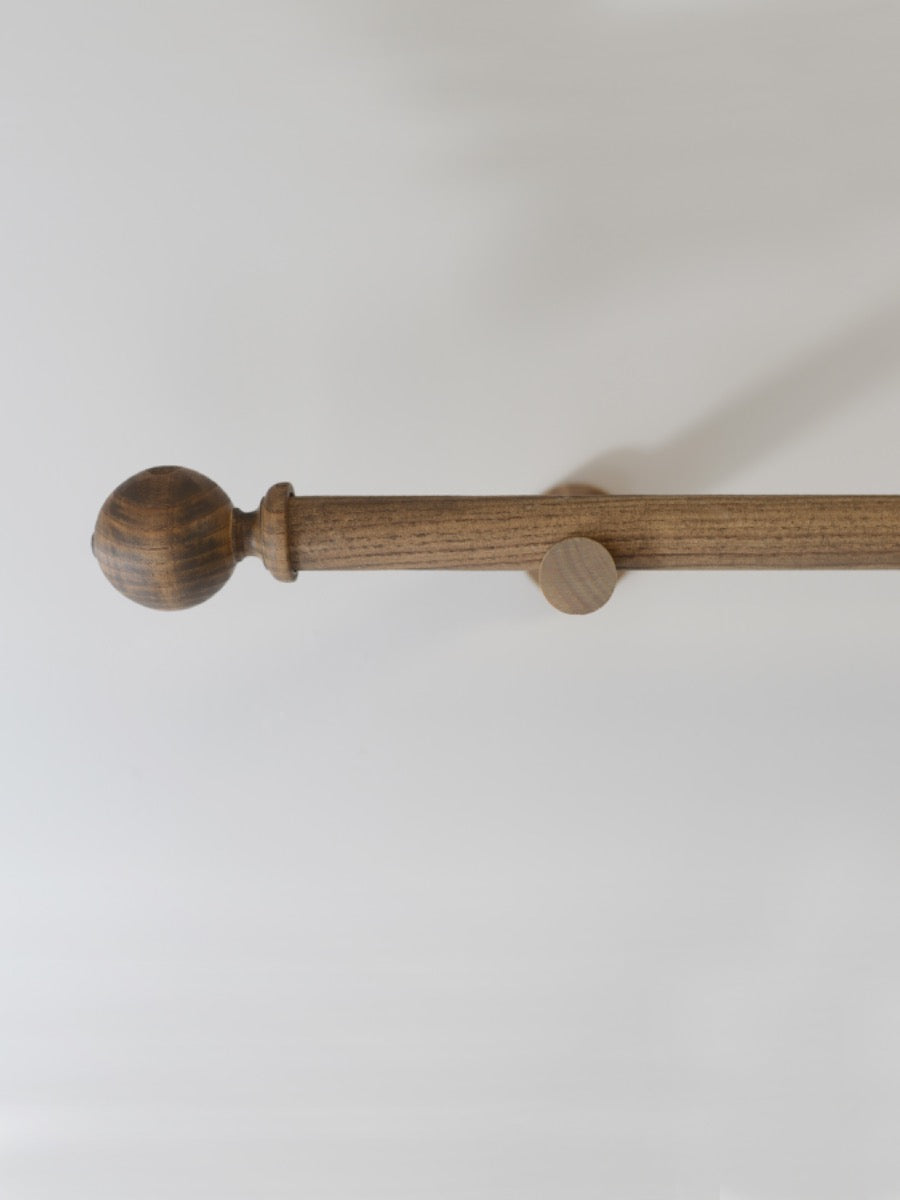 Laura Ashley Mitchell 28mm Wooden Eyelet Curtain Pole, Light Chestnut