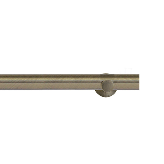 Jones Lunar 28mm Metal Eyelet Curtain Pole, Burnished Brass