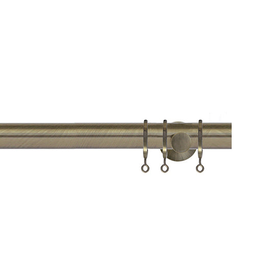 Jones Lunar 28mm Metal Curtain Pole, Burnished Brass