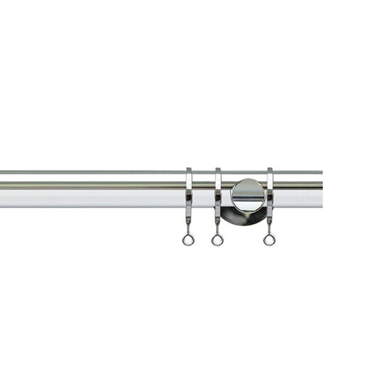 Jones Lunar 28mm Metal Curtain Pole, Chrome