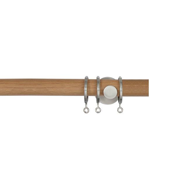 Jones Lunar 28mm Oak Curtain Pole, Matt Nickel