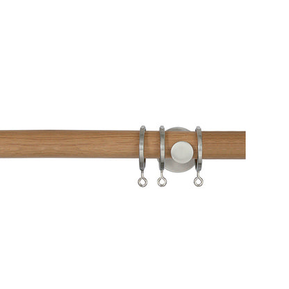 Jones Lunar 28mm Oak Curtain Pole, Matt Nickel