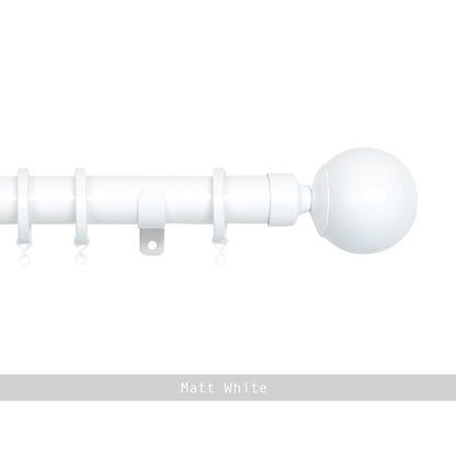 Jones Cosmos 28mm Metal Curtain Pole, Matt White