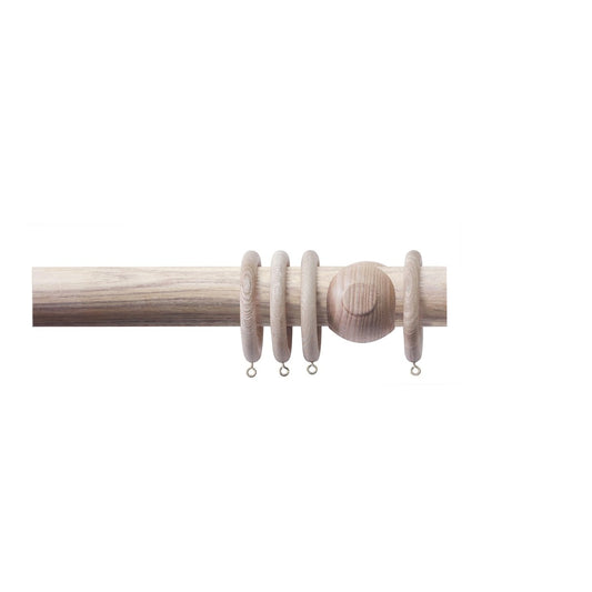 Jones Oakham 50mm Wooden Curtain Pole, Limed
