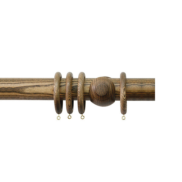 Jones Oakham 50mm Wooden Curtain Pole, Light Oak