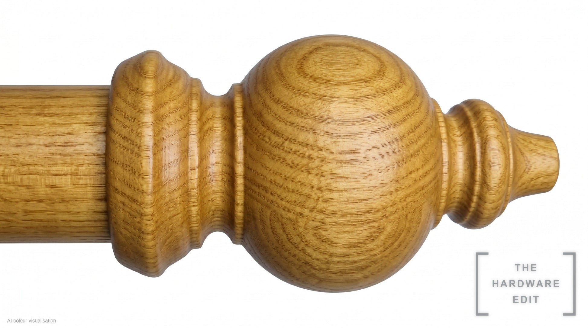 Oriental finial – Light Oak (AI colour visualisation)
