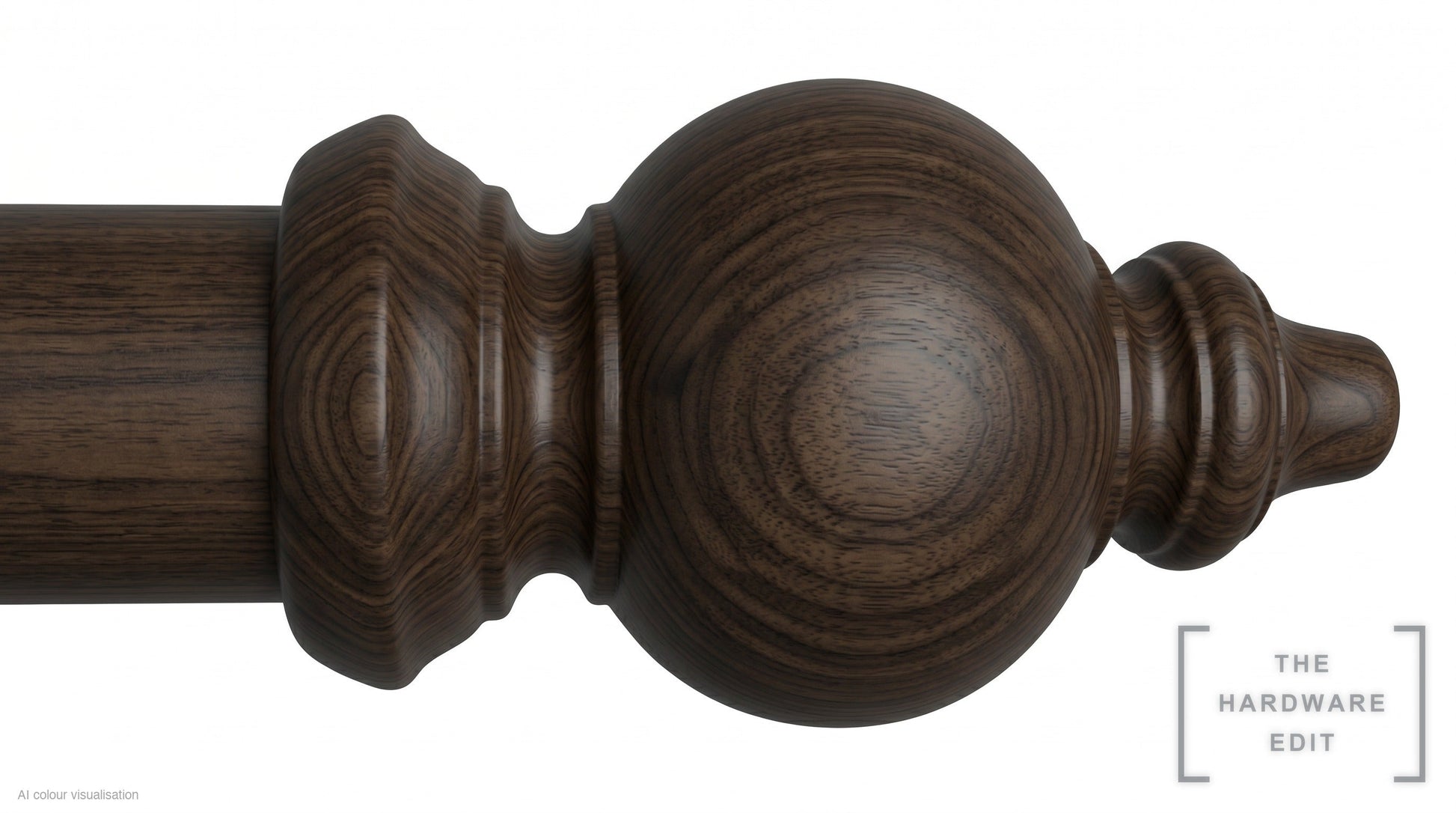Oriental finial – Walnut (AI colour visualisation)
