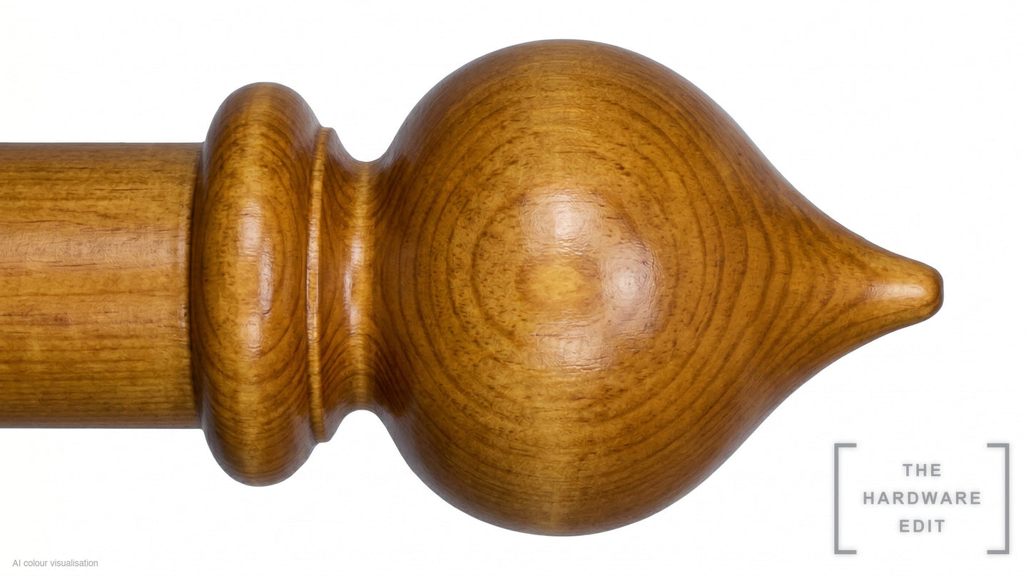 Peardrop finial – Antique Pine (AI colour visualisation)