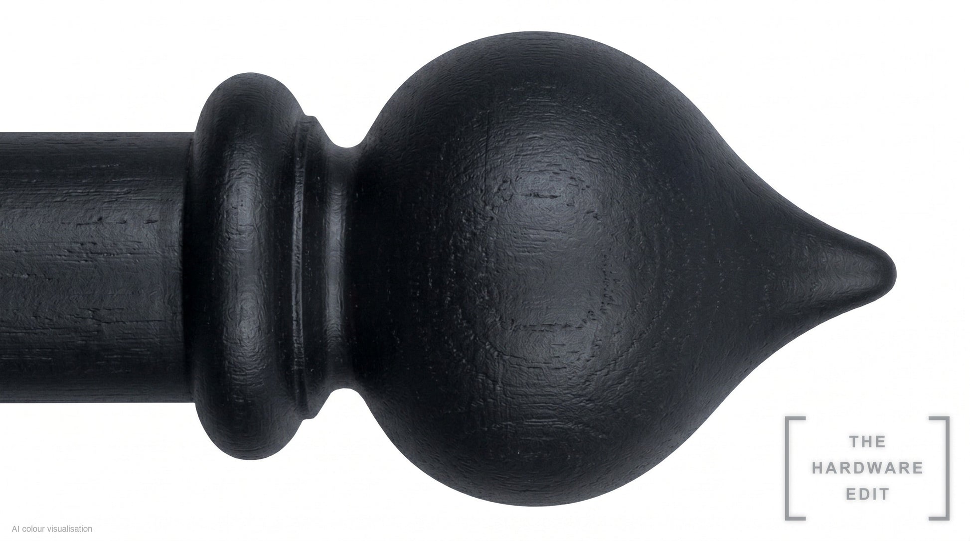 Peardrop finial – Black (AI colour visualisation)