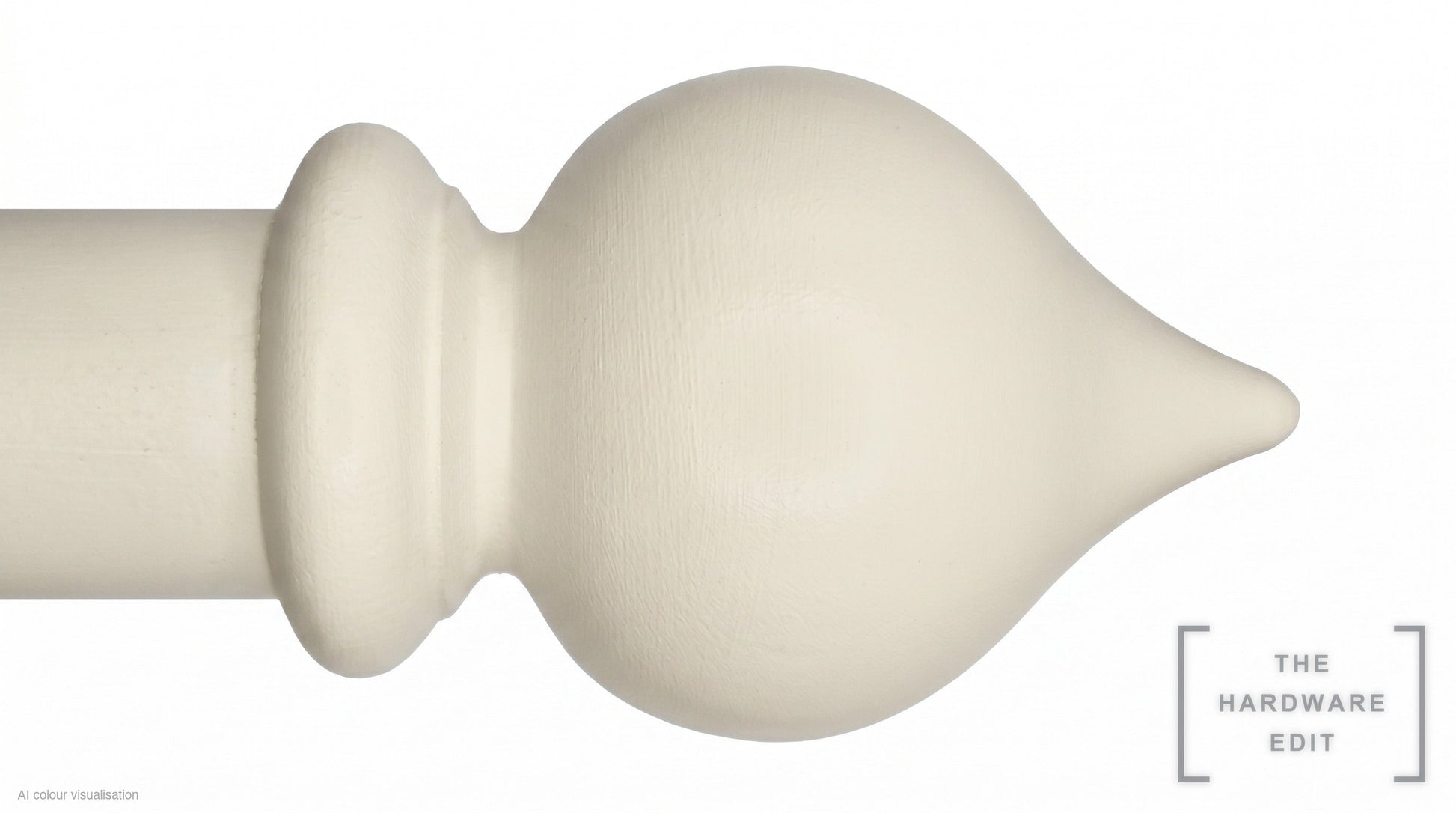 Peardrop finial – Chalk (AI colour visualisation)