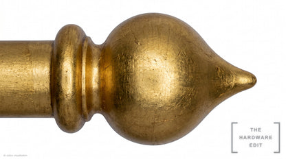 Peardrop finial – Gilded (AI colour visualisation)