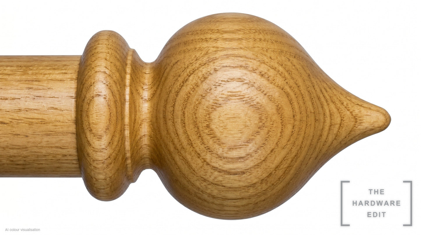 Peardrop finial – Light Oak (AI colour visualisation)