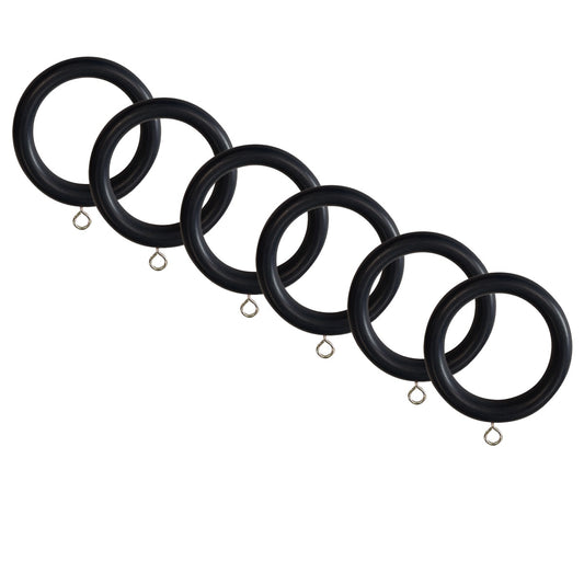 Laura Ashley Ribbed Ball 35mm Curtain Rings (Pack of 6)
