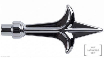 Spear finial – Chrome (AI colour visualisation)