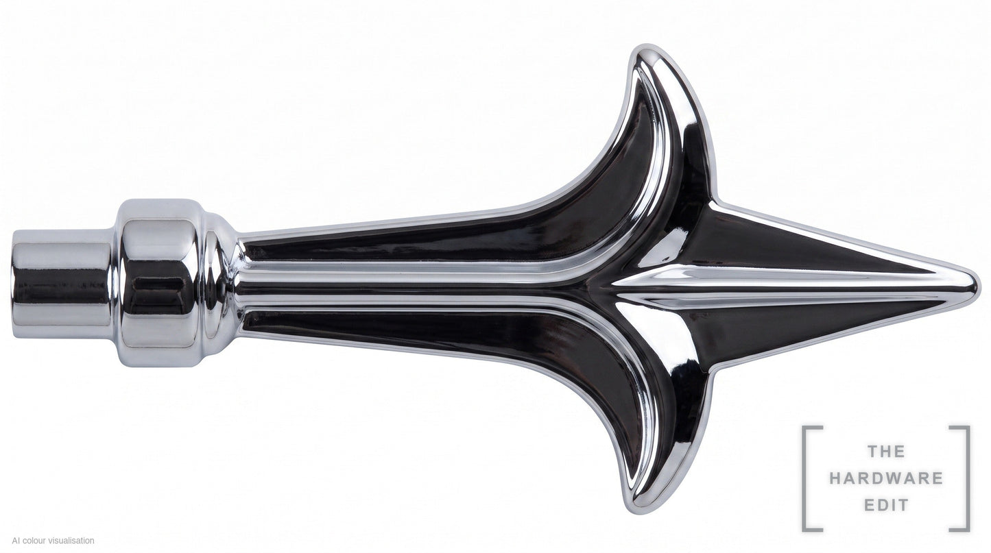 Spear finial – Chrome (AI colour visualisation)