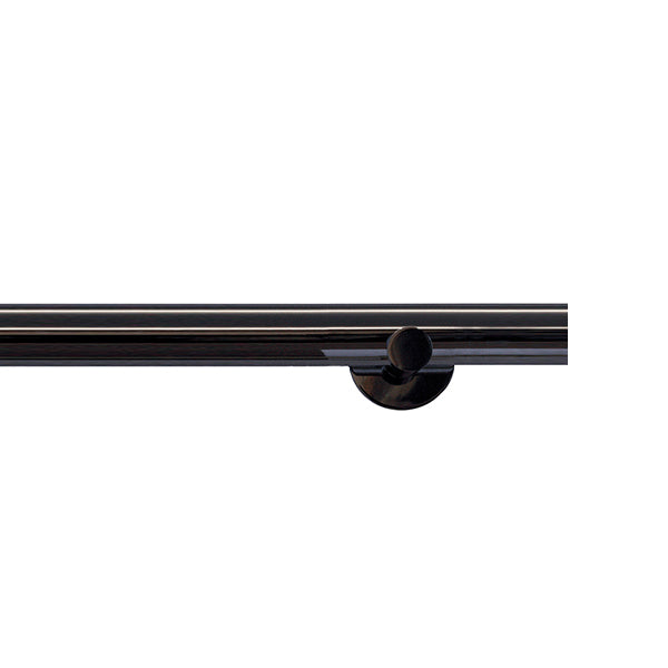 Jones Strand 35mm Metal Eyelet Curtain Pole, Black Nickel
