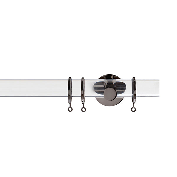 Jones Strand 35mm Acrylic Curtain Pole, Black Nickel